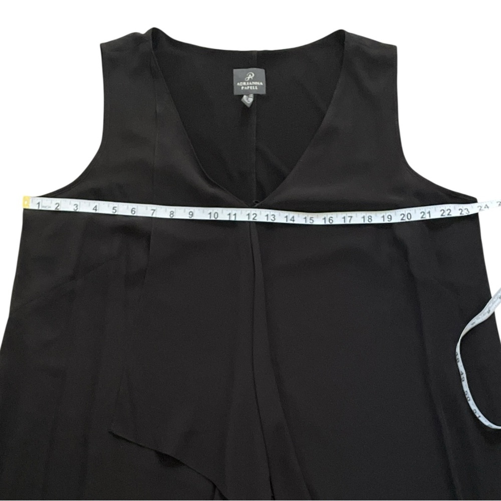 ADRIANNA PAPELL Black Sleeveless Midi Dress waterfall sheer high low hem 18W - Picture 4 of 7